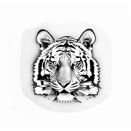 tiger walking tattoo design idea