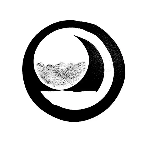 Sun and half moon tattoo design idea