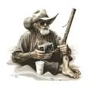 Beach bum relaxing tattoo design idea