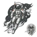 spaceman tattoo design idea