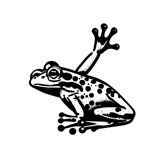 frog throwing a grenade tattoo design idea