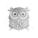 owl with sri yantra tattoo design idea