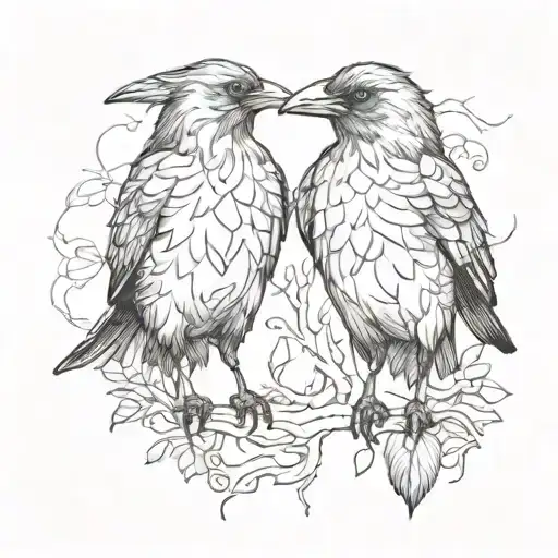 2 headed crow standing tattoo design idea