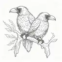 a single crow with 2 heads tattoo design idea