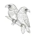a single crow with 2 heads tattoo design idea