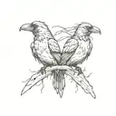 a single crow with 2 heads tattoo design idea