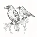 a single crow with 2 heads tattoo design idea