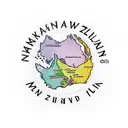 stylized map outline of New Zealand with the silver fern and kiwi at the center tattoo design idea