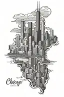 chicago skyline tattoo design idea