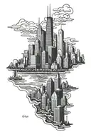 chicago skyline tattoo design idea