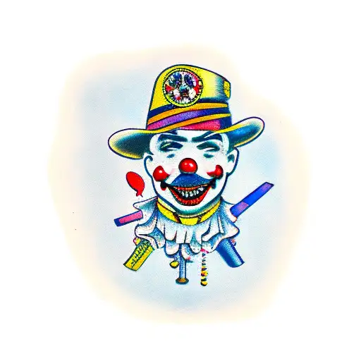 art the clown  tattoo design idea