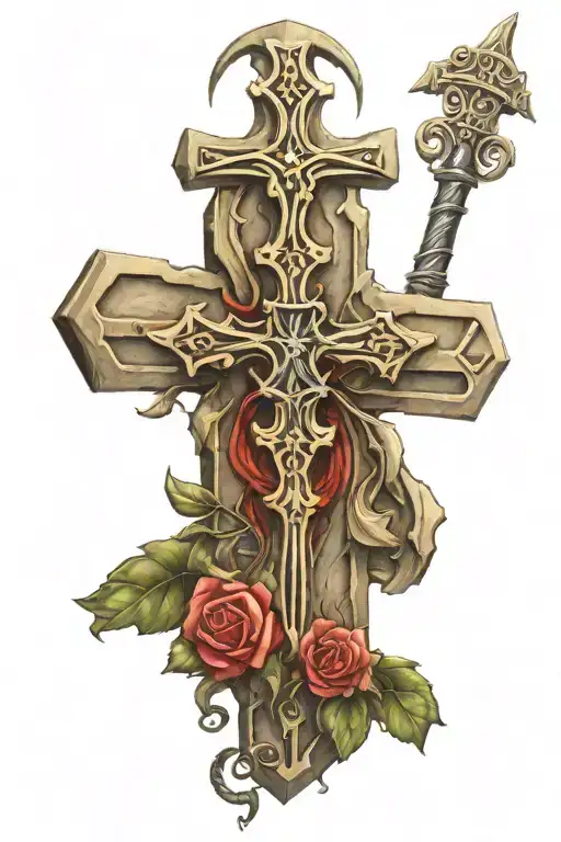 three nail cross tattoo tattoo design idea