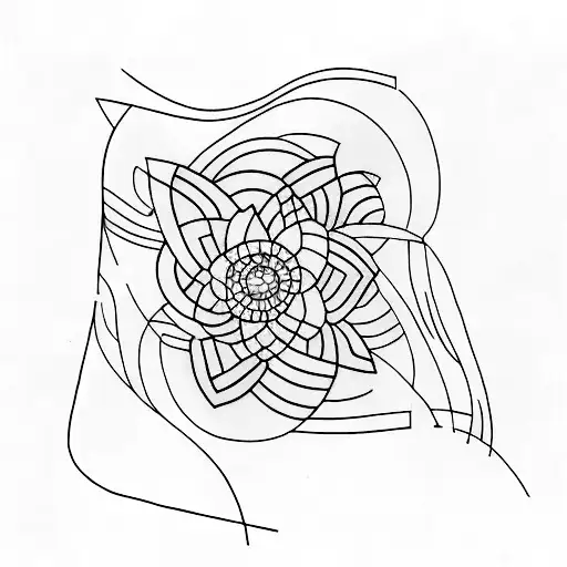 feminine sleeve patchwork tattoo design idea