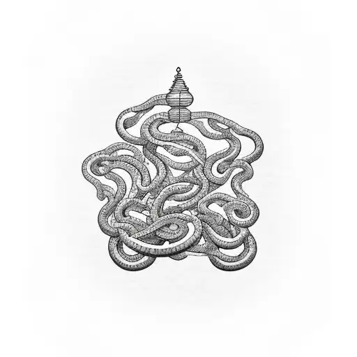Libra Scales with Metal Snakes tattoo design idea