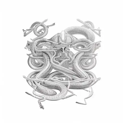 Libra Scales with Metal Snakes tattoo design idea