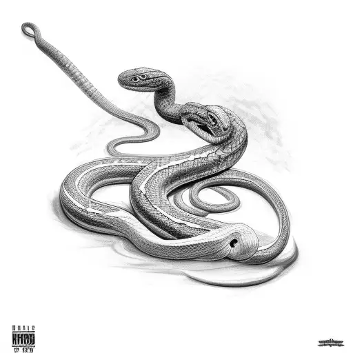 snake fighting thor tattoo design idea