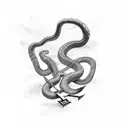 snake fighting thor tattoo design idea