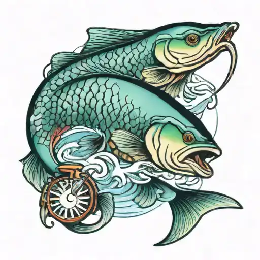 Fishing tattoo design idea