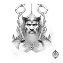 celtic warrior with woad under oak tree  tattoo design idea