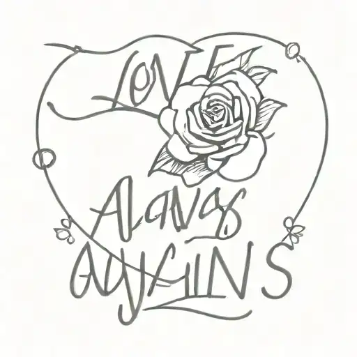 love always wins tattoo design idea