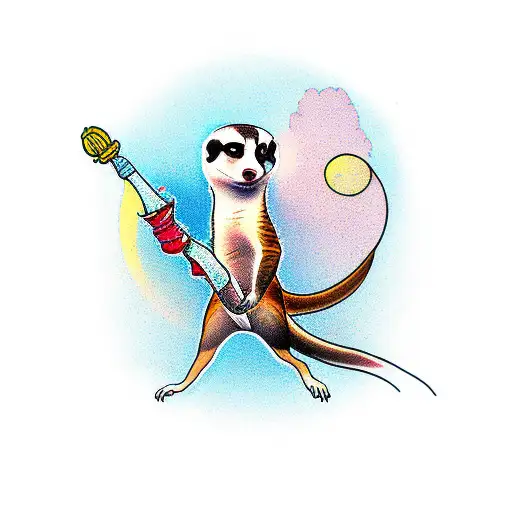 meerkat full Body view  tattoo design idea
