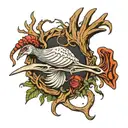 fishing hook deer antler making a turkey  tattoo design idea