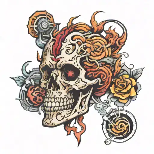 adhd brain tattoo design idea