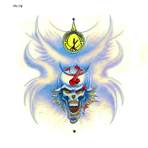 the fall of lucifer from heaven tattoo design idea