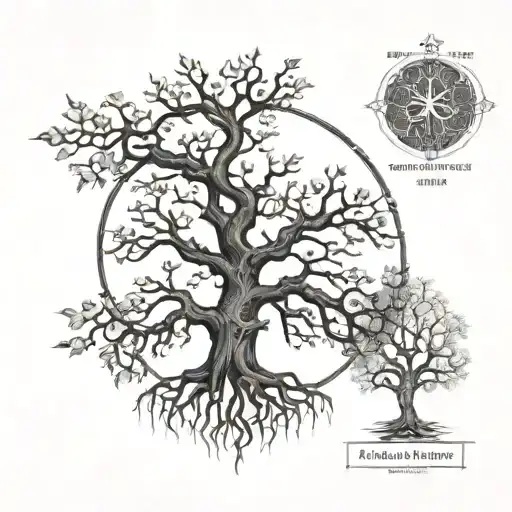 A medical cross morphing into a tree of life, symbolizing the healing power of medicine tattoo design idea