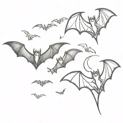 bats arround a flash tattoo tattoo design idea