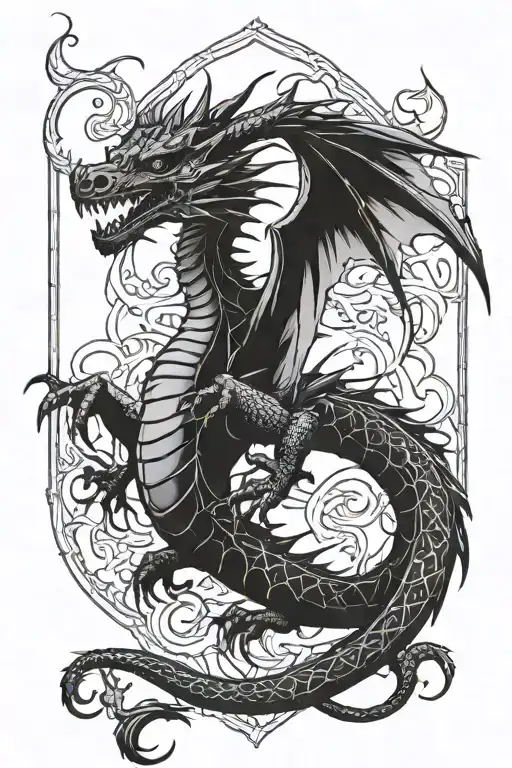 gothic dragon tattoo design idea