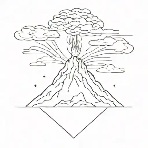 volcano minimalist tattoo design tattoo design idea