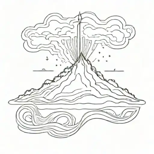 volcano tattoo design idea