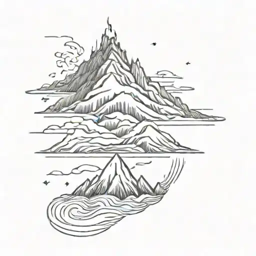 volcano minimalist tattoo design tattoo design idea