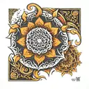 elbow mandala tattoo design idea