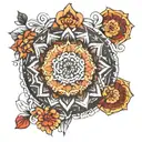 elbow mandala tattoo design idea