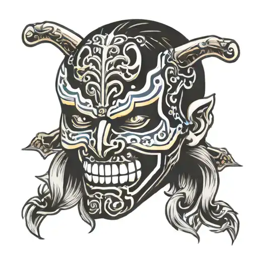 pro wrestling lucha libre mask zombie tattoo design idea
