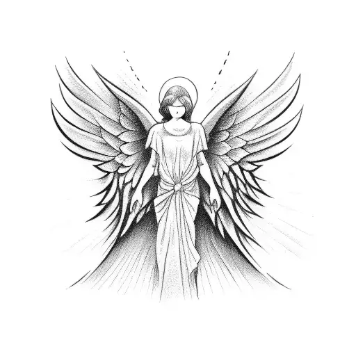 angel falling from hell tattoo design idea