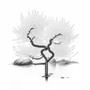 cherry blossom tree with snake tattoo design idea