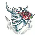 devil chasing butterfly tattoo design idea