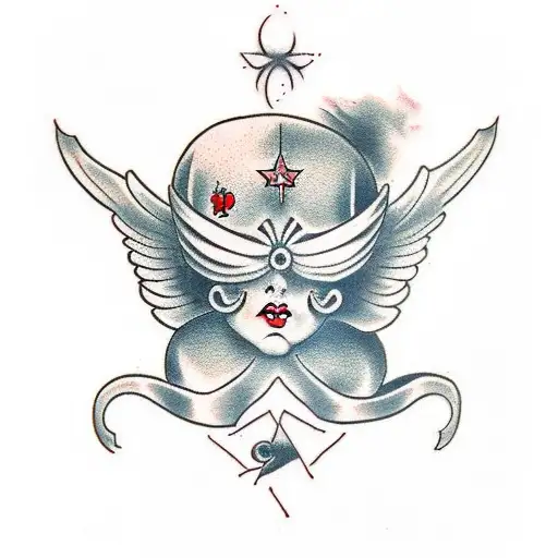 angel and demon tattoo design idea