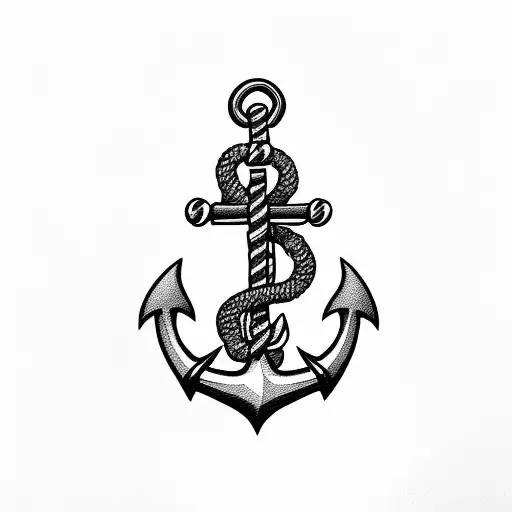seaman and sailor with anchor and text Jessica tattoo design idea