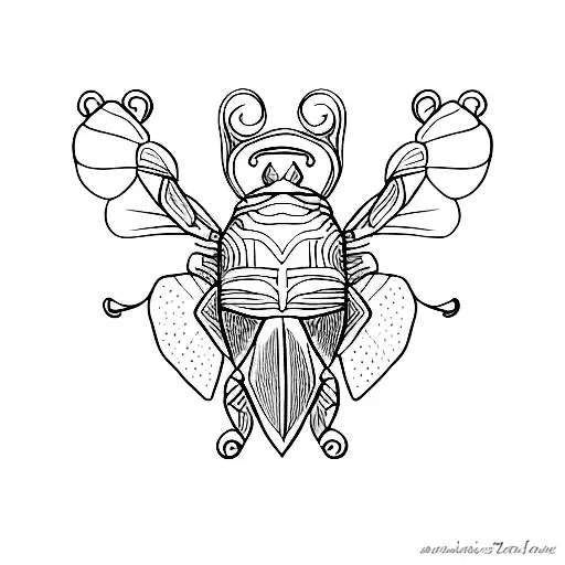scarab beetle tattoo design idea