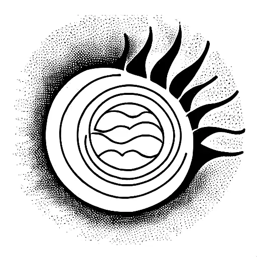 wave sun Ohana tattoo design idea