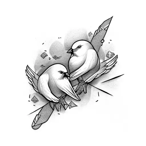 two birds tattoo design idea