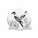 two birds tattoo design idea