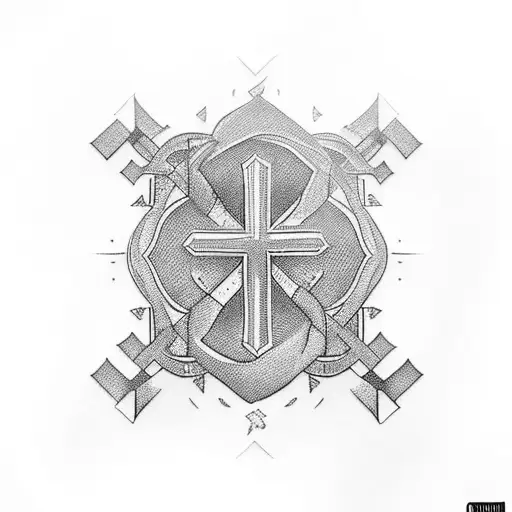 Croatian cross tattoo design idea