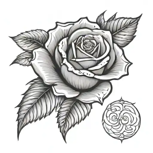 rose with Julio name incorporated tattoo design idea