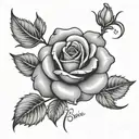 rose with Julio name tatto Cursive font tattoo design idea