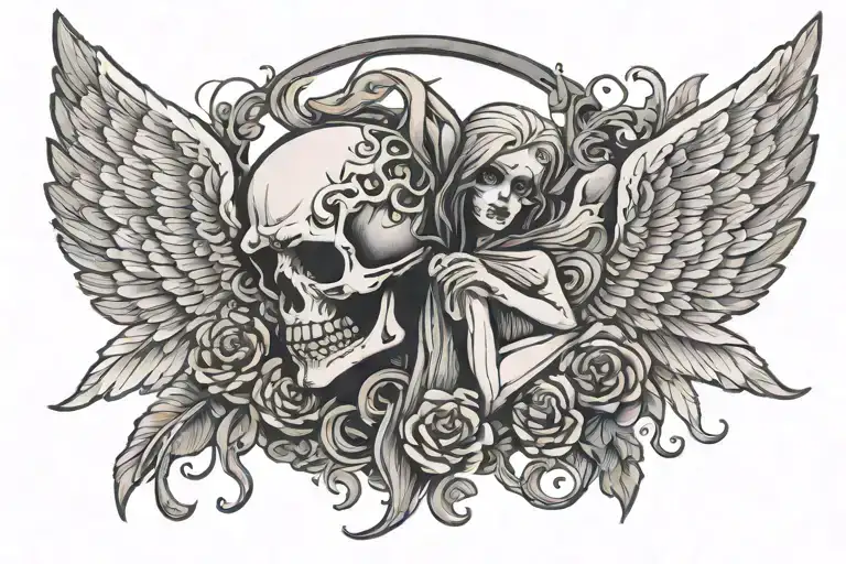 angel of death   tattoo design idea